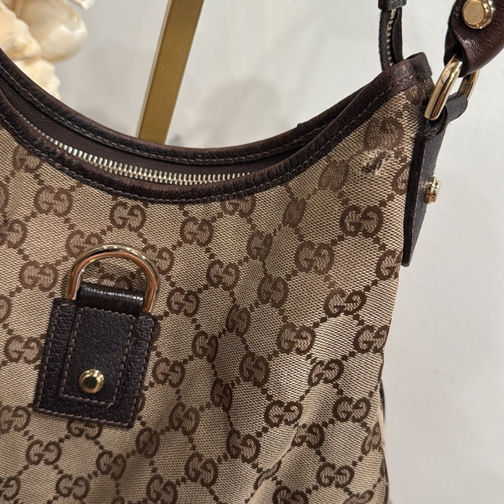 Gucci Abbey Large D-Ring GG Canvas Hobo Shoulder Bag - Rehabbed - Picture 6 of 16
